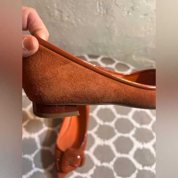 Via Spiga Flats with Decorative Buckle cinnamon suede excellent coquette girl - Picture 6 of 16